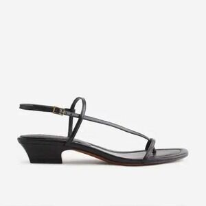 NEW Madewell The Maycie Asymmetric T-Strap Sandal Black Leather Sz 7.5